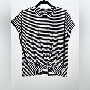 Love and promises Black and White Striped Women's Top M
